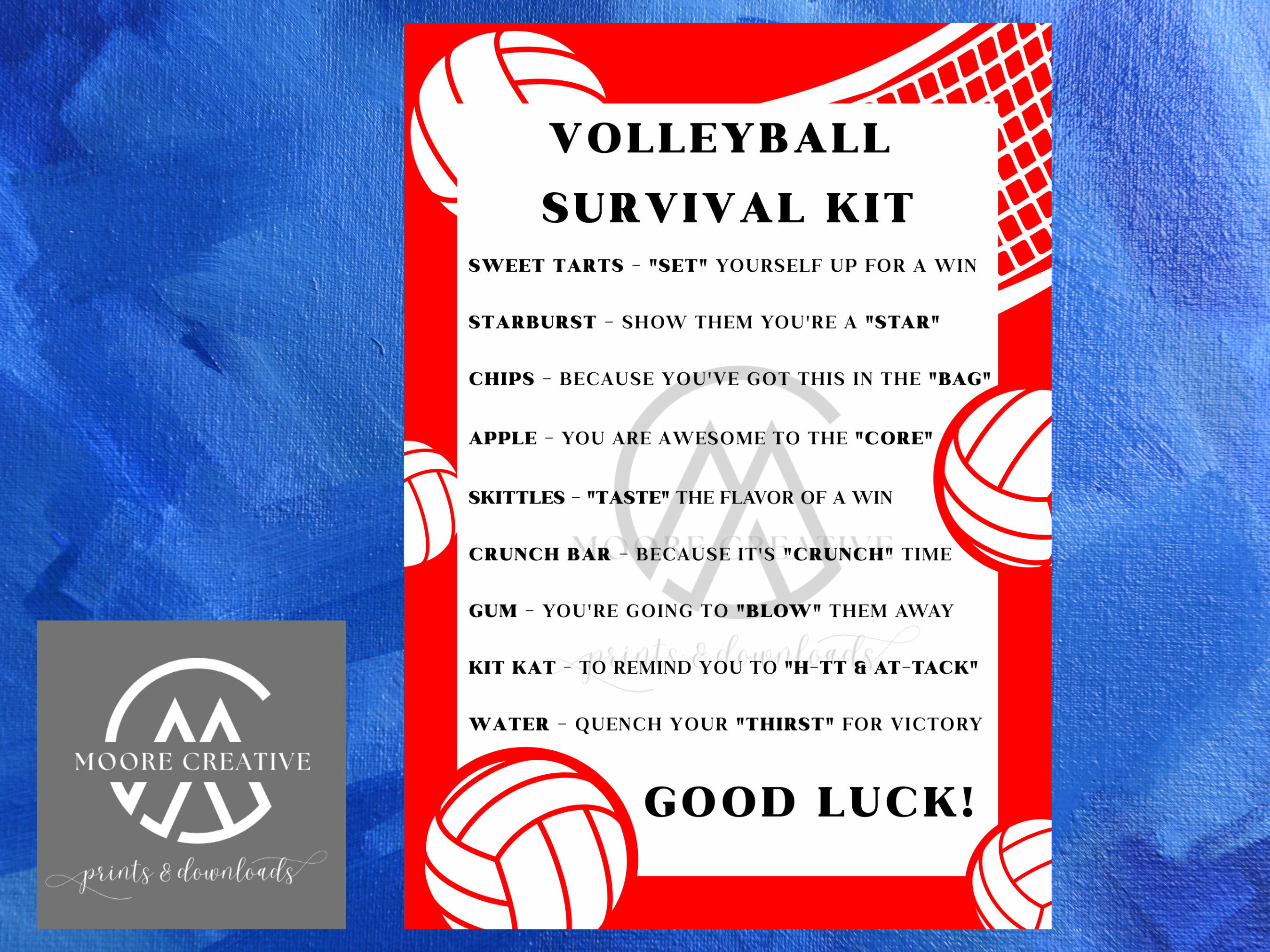Volleyball Survival Kit, Volleyball Team Gifts, Survival Kits, Team Survival Kit, Digital
