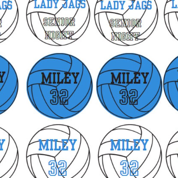 2" Volleyballs Cupcake Prints Editable Names and Player Numbers DIY Template Printable DIY Print at Home Volleyball Team Party Volleyball