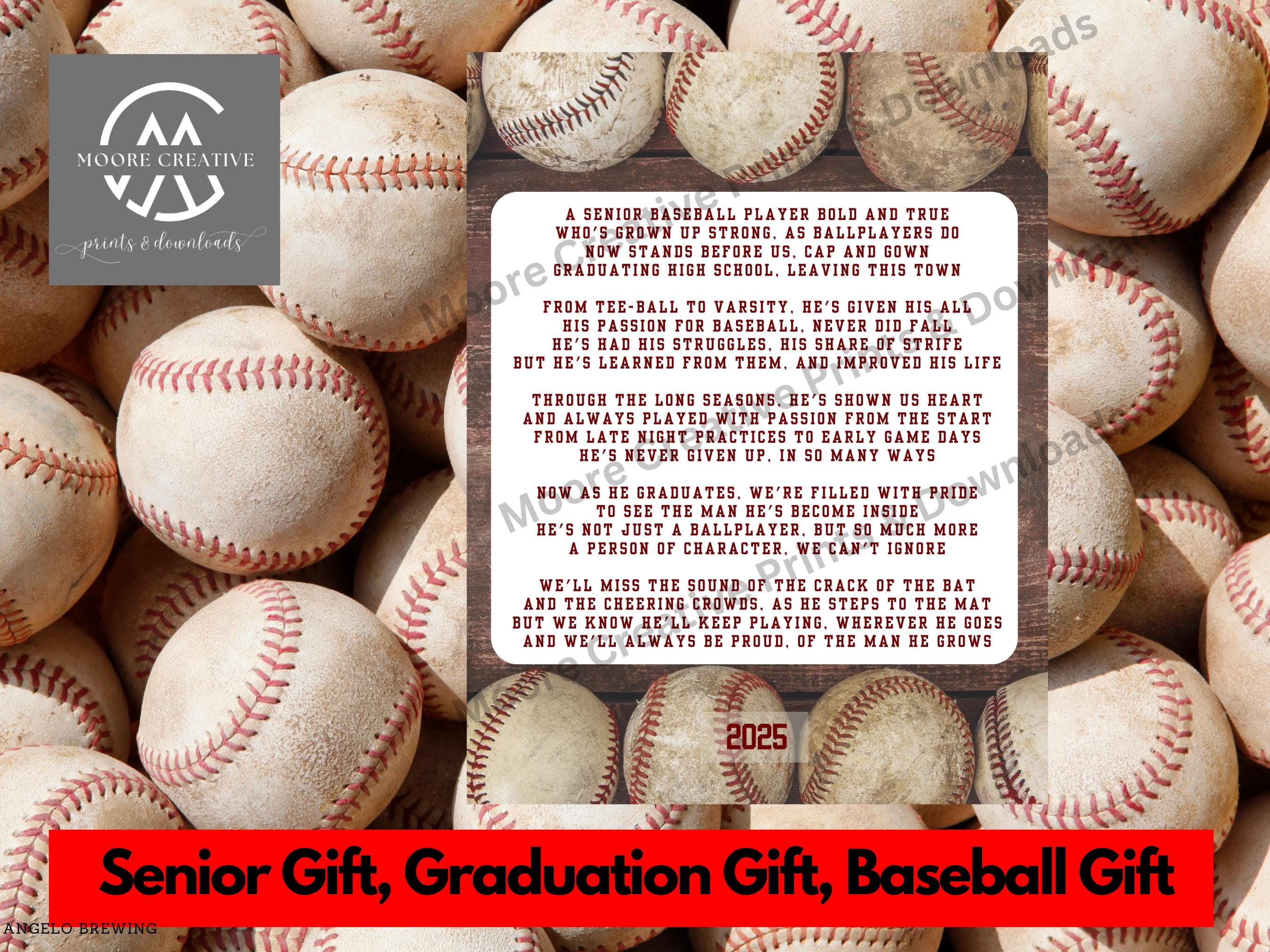 Baseball Senior Graduating Gift, Baseball Senior Night, Baseball Poem ...
