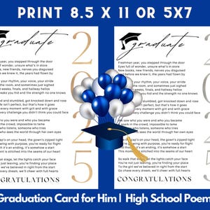 Poema de graduación, regalo emotivo para él, promoción de 2025, enmarcable, descarga instantánea, recuerdo sentimental para él, verso