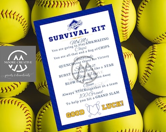 Kit di sopravvivenza per softball stampabile, regalo per giocatori di softball, sport scolastici per bambini di squadra, etichette per snack softball per ragazze, stampe per idee di squadra, mamma di squadra