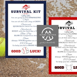 Softball Survival Kit, Team Gift Printable, Sports Tags, Softball Gift, Instant Download, Bag Tag Printable, Softball Team Gift Tag Softball