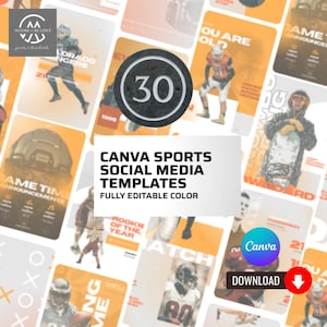 Sports Social Media Templates | Square Game Day Social Media Flyer | Game Stats Template | High School College Sports | Final Score Media