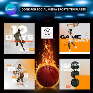 Gameday Graphics | Canva Templates for Sports Teams | High School College Social Media | Instagram Templates | Sports Schedule | Game Stats