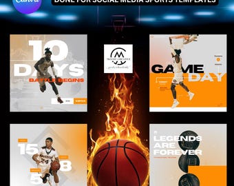 Gameday Graphics | Canva Templates for Sports Teams | High School College Social Media | Instagram Templates | Sports Schedule | Game Stats