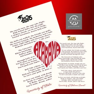 Graduation Gift Idea, Poem, Print, Graduation Gifts, Student, University of Alabama, Roll Tide, High School Graduation, College Commit 2025
