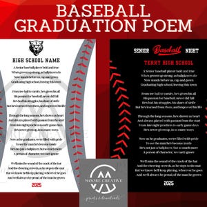 Senior Gift, Class of 2025, Senior Baseball, Baseball Gift, Baseball Graduation, Gift for Baseball Senior, Baseball Poem, Graduation Gift