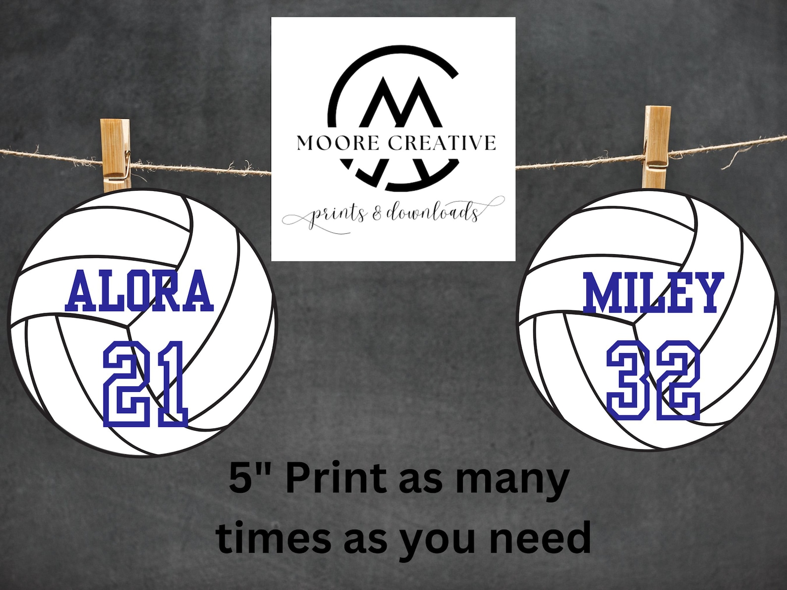Volleyball Editable Names and Player Numbers 5, DIY Template Printable DIY Print at Home