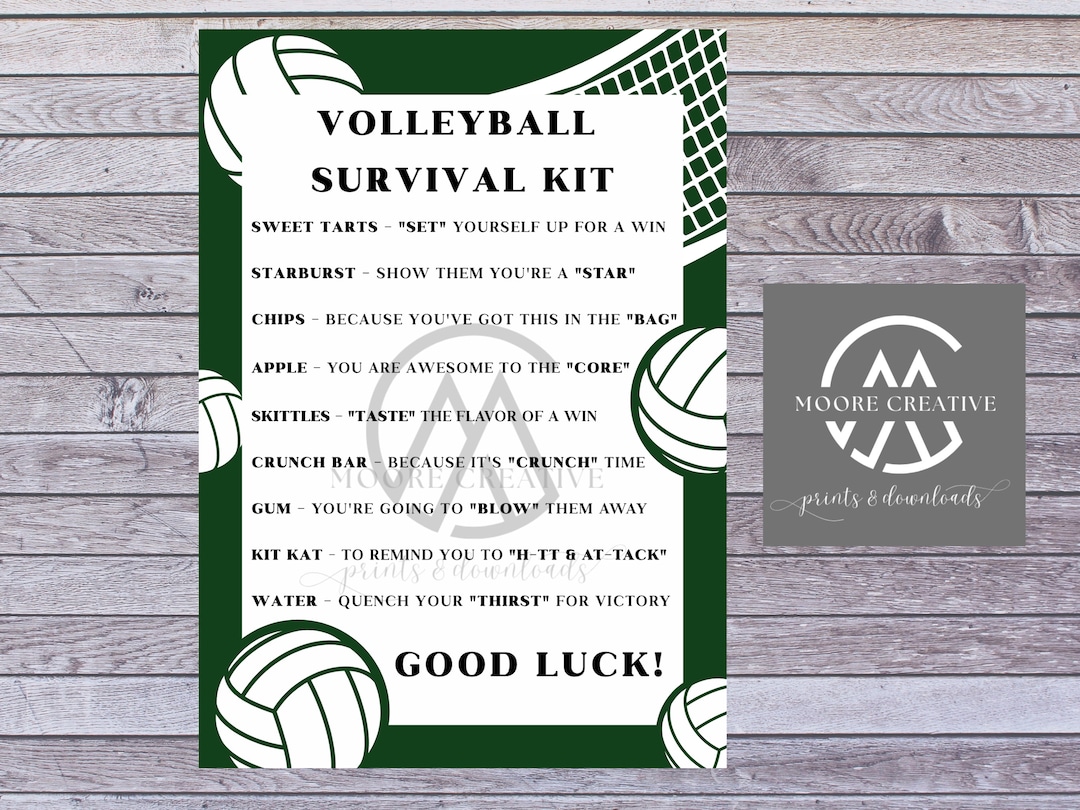 Volleyball Survival Kit Ideas, Volleyball Team Gifts, Survival Kits, Team Survival Kit, Digital