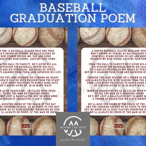 Baseball Senior Graduating Gift, Baseball Senior Night, Baseball Poem, Baseball Team, High School Graduation Gift Baseball | Class of 2025