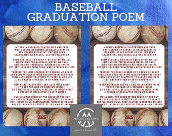 Baseball Senior Graduating Gift, Baseball Senior Night, Baseball Poem, Baseball Team, High School Graduation Gift Baseball | Class of 2027