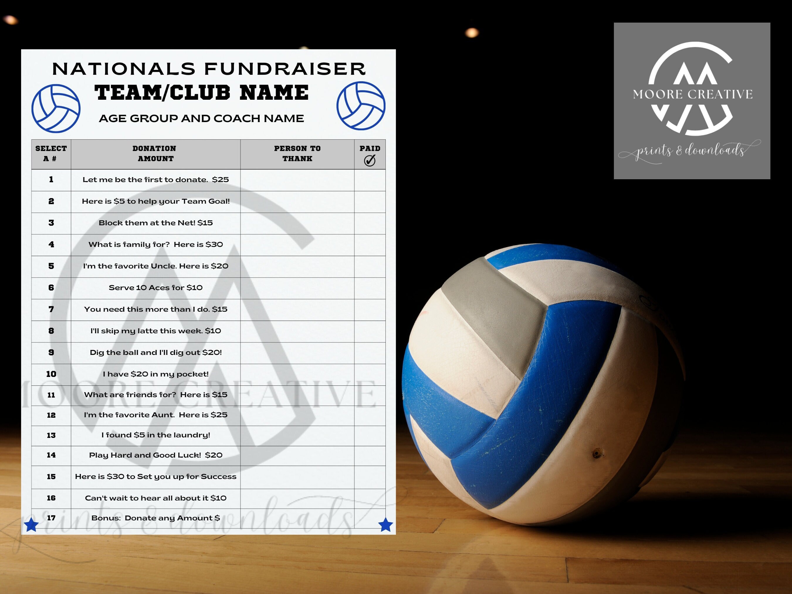 Editable Volleyball Fundraiser Flyer Template, Sport Fundraiser, Canva