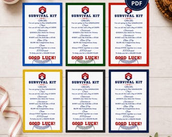 Baseball Survival Kit Baseball Team Gifts Survival Kits Team Survival Kit Digital Favors for Tournaments Gift Tag INSTANT DOWNLOAD