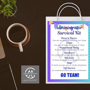 Administrative Assistant Survival Kit Gift Idea, Admin Assistant Gift Tags, Administrative Professionals Day, School Admin,  Day, Secretary