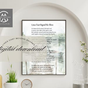 Poema de pesca imprimible, homenaje conmemorativo para un pescador, regalo de condolencia, descarga digital, arte conmemorativo, recuerdo de duelo, pesca