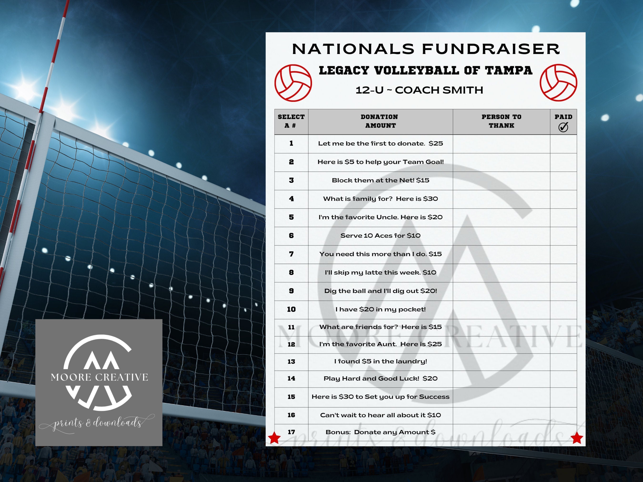 Editable Volleyball Fundraiser Flyer Template, Sport Fundraiser, Canva