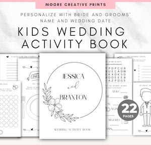 Wedding Activity Book, Wedding Coloring Book, Wedding Activity Book Party Favor, Activity Book Template, Wedding Prints at Kid Table, Custom
