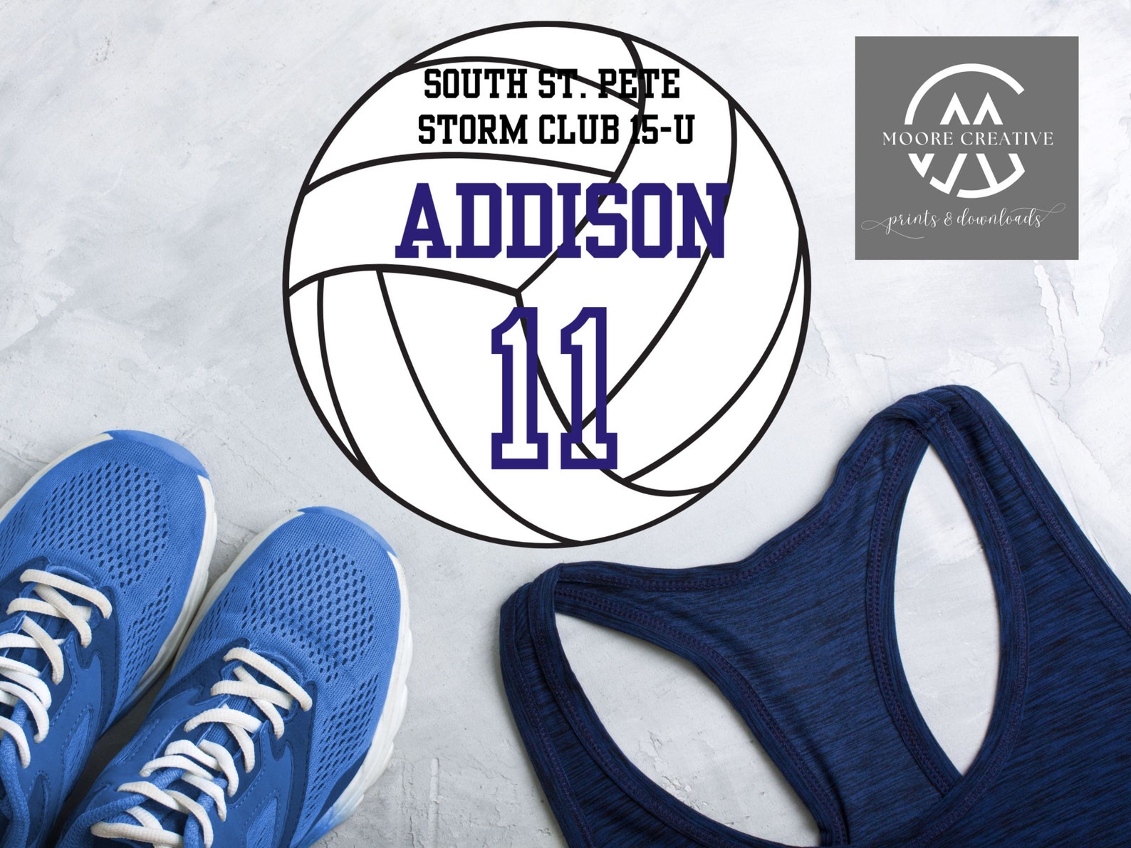 Volleyball Editable Names and Player Numbers 5, DIY Template Printable DIY Print at Home