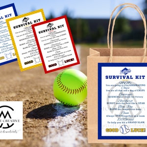 Zestaw przetrwania w softballu | Prezenty softballowe | Do druku | Sporty szkolne dla dzieci | Etykieta prezentowa | Natychmiastowy dostęp | Mama | Turniej drużyny softballowej