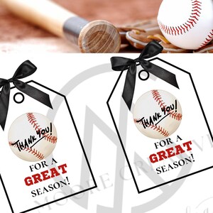 Merci pour cette belle saison Étiquettes de faveur pour le baseball - 3 tailles d'étiquettes de baseball différentes incluses Étiquettes de baseball | TÉLÉCHARGEMENT IMMÉDIAT pdf Pas de logiciel