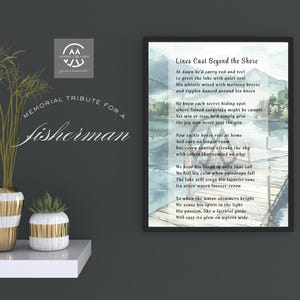 Poema de pesca imprimible, homenaje conmemorativo para un pescador, regalo de condolencia, descarga digital, arte conmemorativo, recuerdo de duelo, pesca