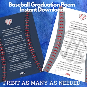 Baseball Team Gift 2025 | Instant Download | B-ball | Motivational Memory Sentimental Poem | Sign | Senior Gift Baseball | Graduation Gifts