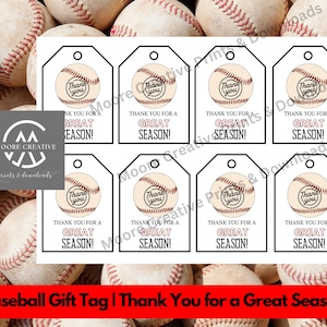 Danke Geschenkanhänger Sport, Baseball Team Leckerbissen, Saisonende druckbare Etiketten, digitaler Download, 3 Größen, Baseball, Bankett, B-Ball