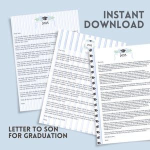 Graduation Advice Letter, Words of Advice Book Graduation, Letter from Mom to Son, Class of 2025, Graduation Advice Letter, Gift for Son HS
