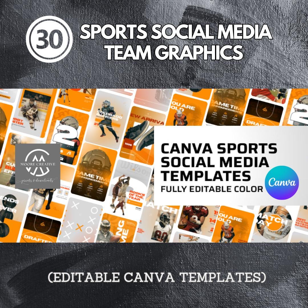 Sports College Social Media | Instagram Templates | Social Media Post Sports Schedules | Game Stats Template | High School Final Score Game