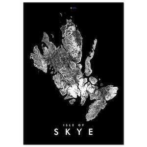 Mapa de contorno de la isla de Skye: póster mate premium A4