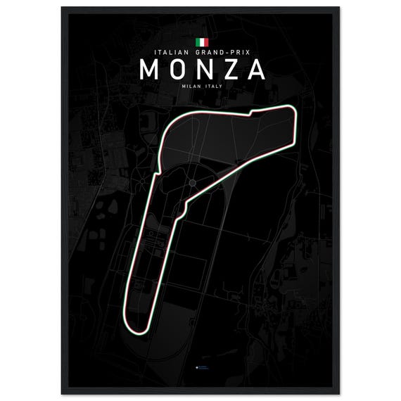 F1 Italian Grand Prix MONZA Track Map Poster - Frames Available