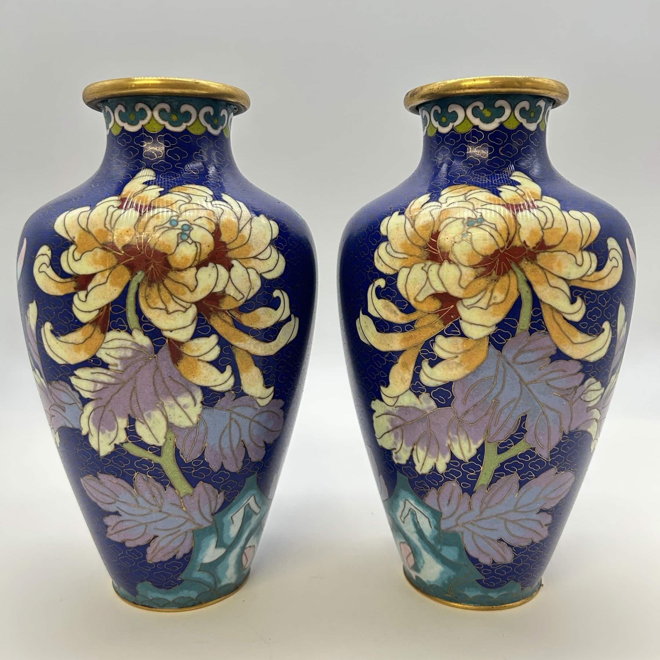 Chinese Cloisonne Vase - Etsy