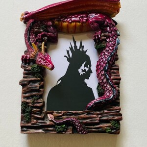 Thranduil or Bilbo Hand Cut Paper Silhouette in a Smaug Frame