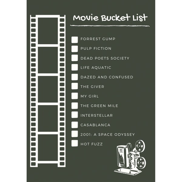 Movie Bucket List Etsy