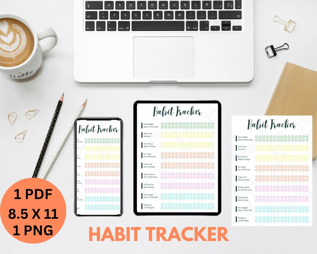 Rainbow Habit Tracker Printable Habit Planner 2023 Daily Habit Planner ...