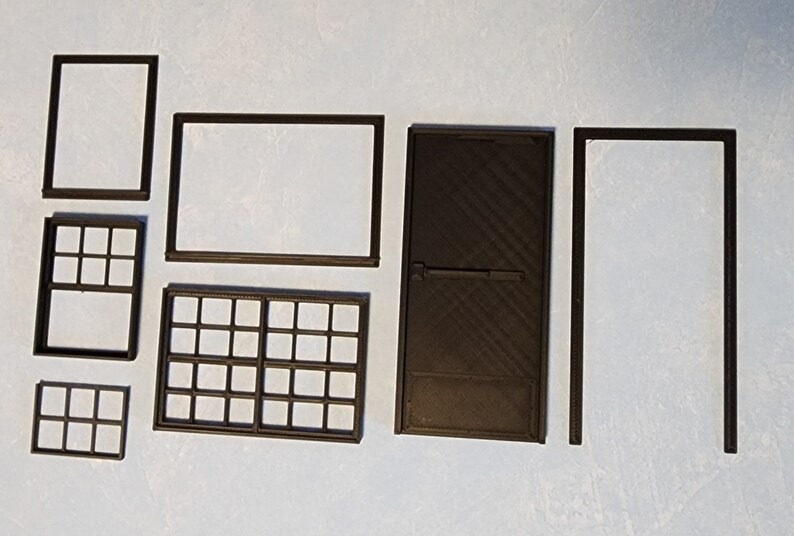 ECB 3D Printing 1/24 or 1/25 Scale Windows for Garage or House Dioramas