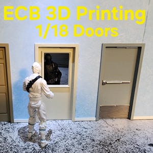 ECB 3D Printing 1/18 Scale Doors For Garage or House Dioramas