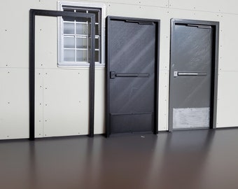 ECB 3D Printing 1/24 or 1/25 Scale Shop Push Door For Garage or House Dioramas (1) G Scale