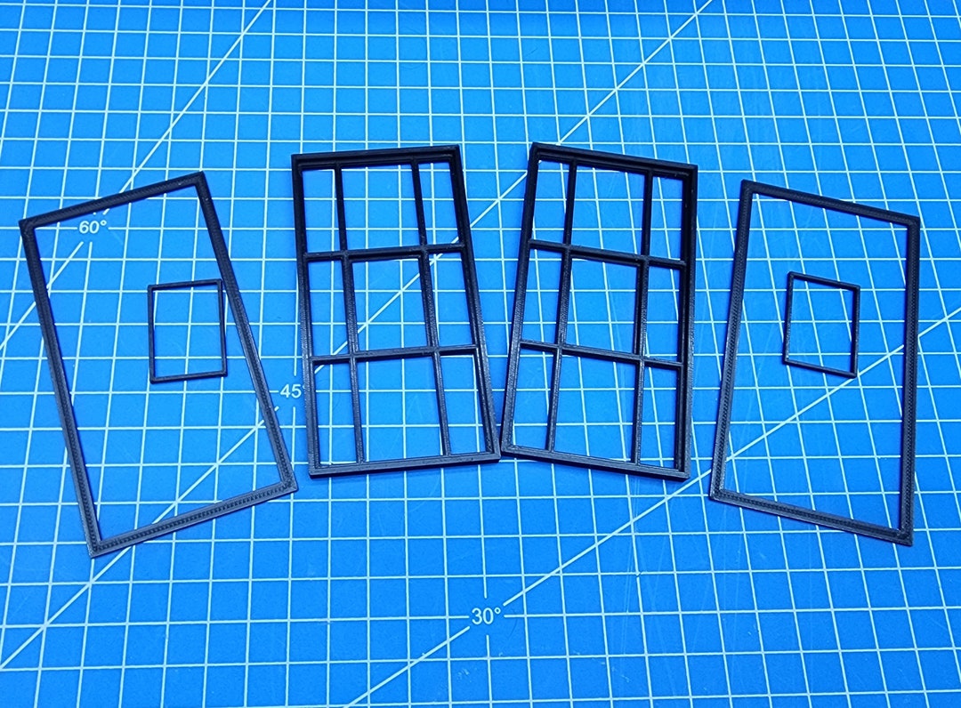ECB 3D Printing 1/24 or 1/10 Scale 2' X 3.8' Windows for Garage or