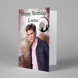 Twilight inspired Birthday card Edward Cullen bday card, Robert Pattinson inspired Birthday card Robert Pattinson art print Twilight merch