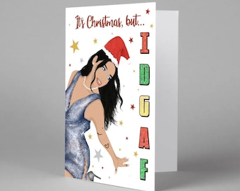 Dua Lipa inspired Christmas card, Dua Lipa art print Dua Lipa fans gift merch