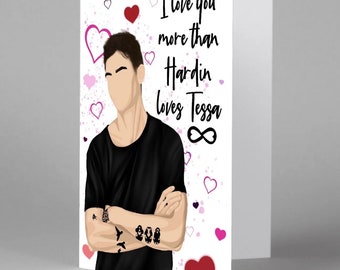 Hardin Scott Valentines Day Card, Hero Fiennes Tiffin valentines day card, Hardin scott print