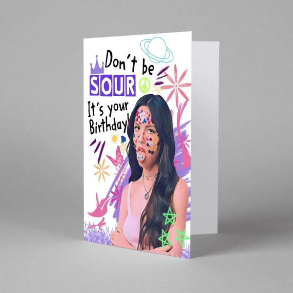 Olivia Rodrigo inspired birthday card, Olivia R inspired poster merch