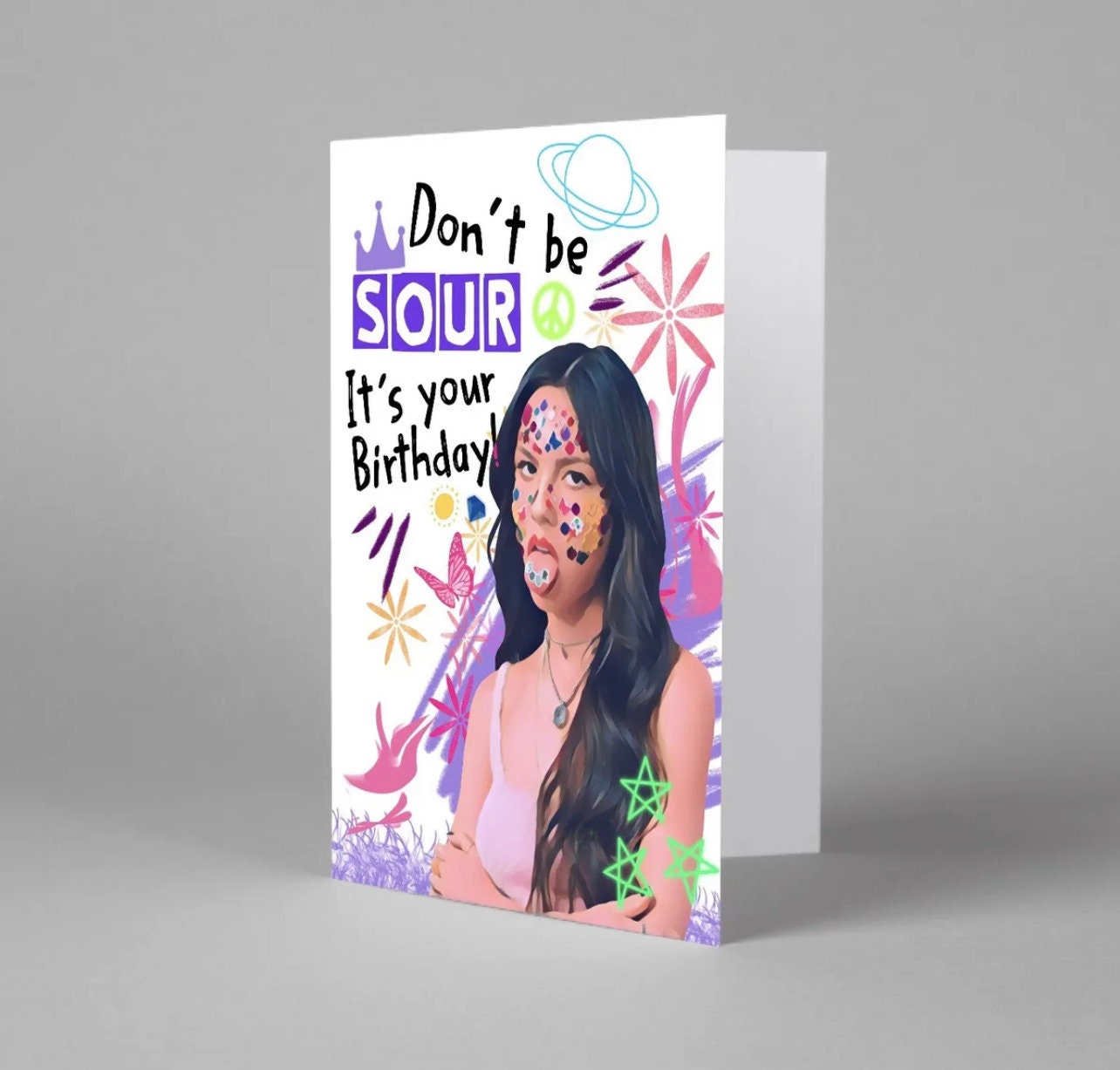 Olivia Rodrigo Inspired Birthday Card, Olivia R Inspired Poster Merch