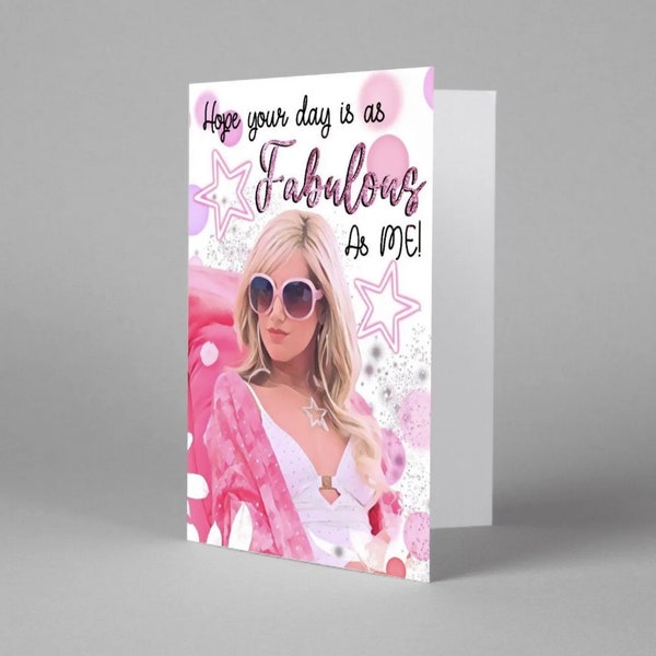 Carte d'anniversaire Sharpay Evans, Ashley Tisdale As Sharpay Evans inspiré carte d'anniversaire, carte d'anniversaire musicale High School Impression d'art HSM Art HSMTMTS