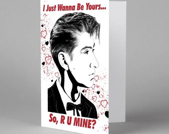 Alex turner inspired Valentines card, Arctic monkeys inspired Valentines card Alex Turner art print Am merch