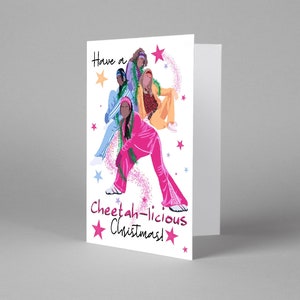 Cheetah Girls Christmas card, Cheetah Girls art print Cheetah Sisters poster, Raven Christmas card Y2K Christmas card