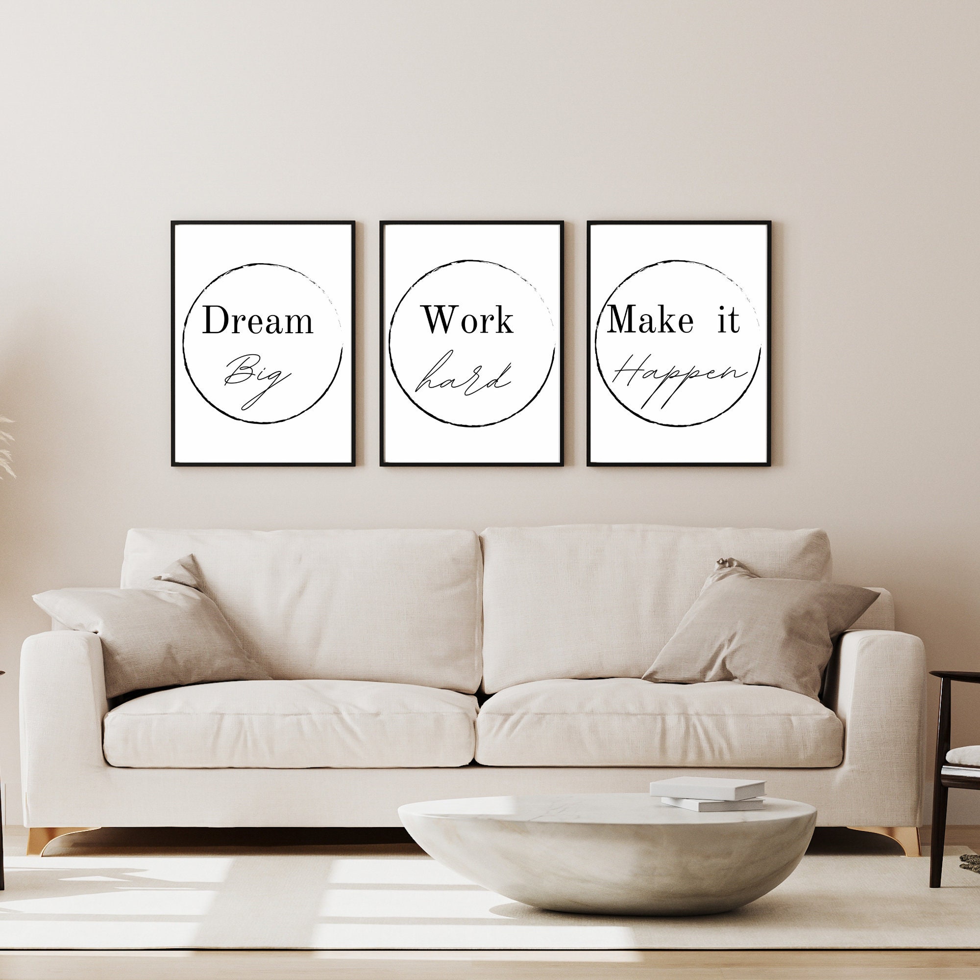 Motivational Wall Art, Inspirational Quotes, Set of 3 Printable Office ...