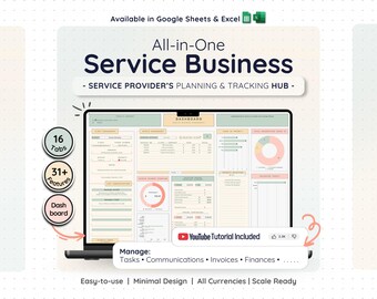 Project Management CRM Spreadsheet Google Sheets Excel Small Business Task Tracker Invoice Bookkeeping Dashboard Financial Budget Plan