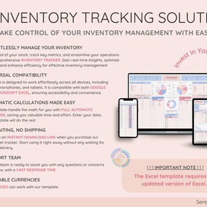 Inventory Tracker Spreadsheet Google Sheets Excel Stock Management Template Product Materials Small Business Warehouse Organizer image 8